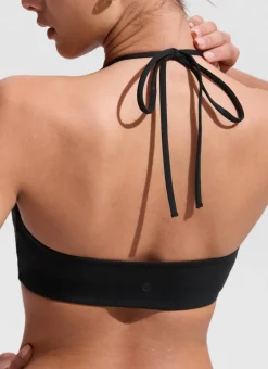 Halter Crewneck Self Tie Bikini Top