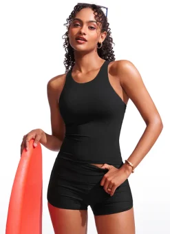 High Neck Racerback Tankini Top