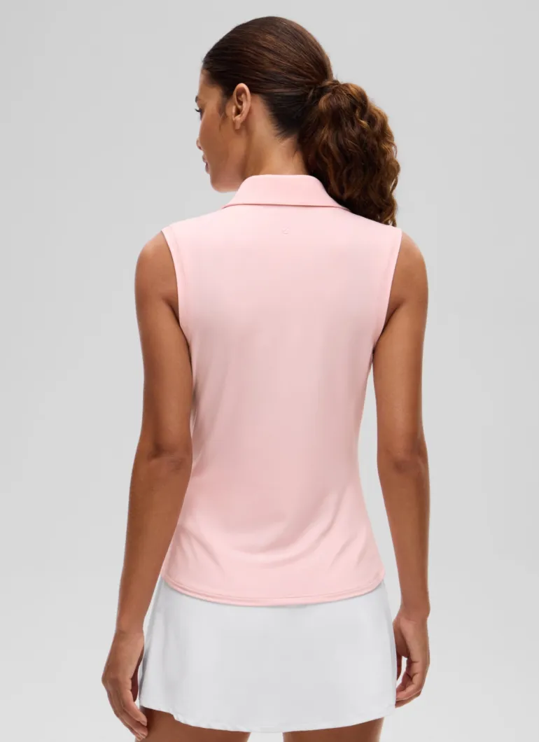 Hip Length Slim Fit Sleeveless Polo