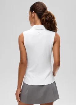 Hip Length Slim Fit Sleeveless Polo