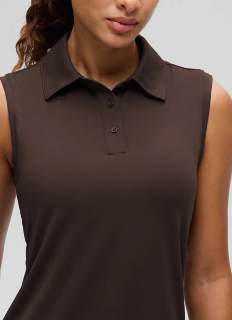 Hip Length Slim Fit Sleeveless Polo