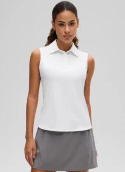 Hip Length Slim Fit Sleeveless Polo