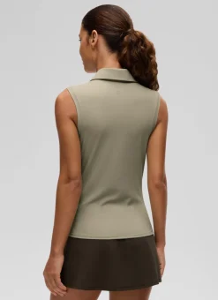 Hip Length Slim Fit Sleeveless Polo