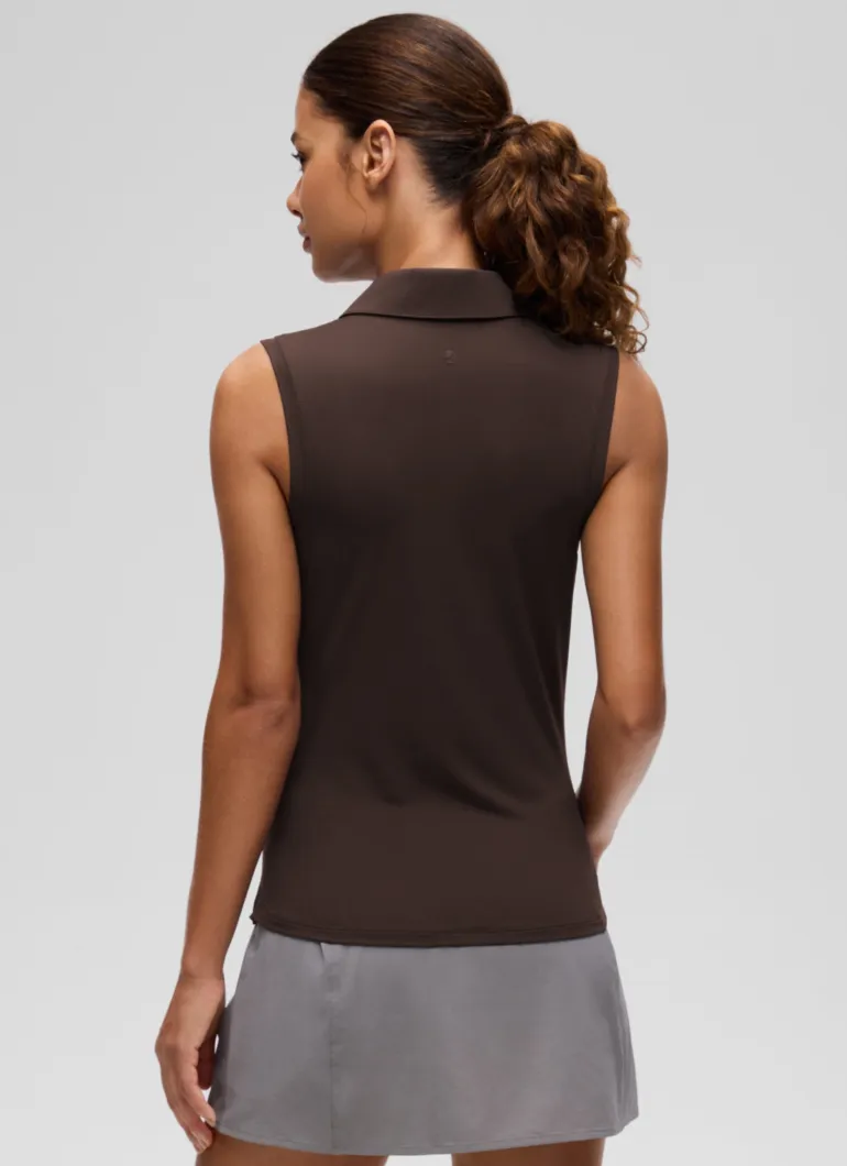 Hip Length Slim Fit Sleeveless Polo