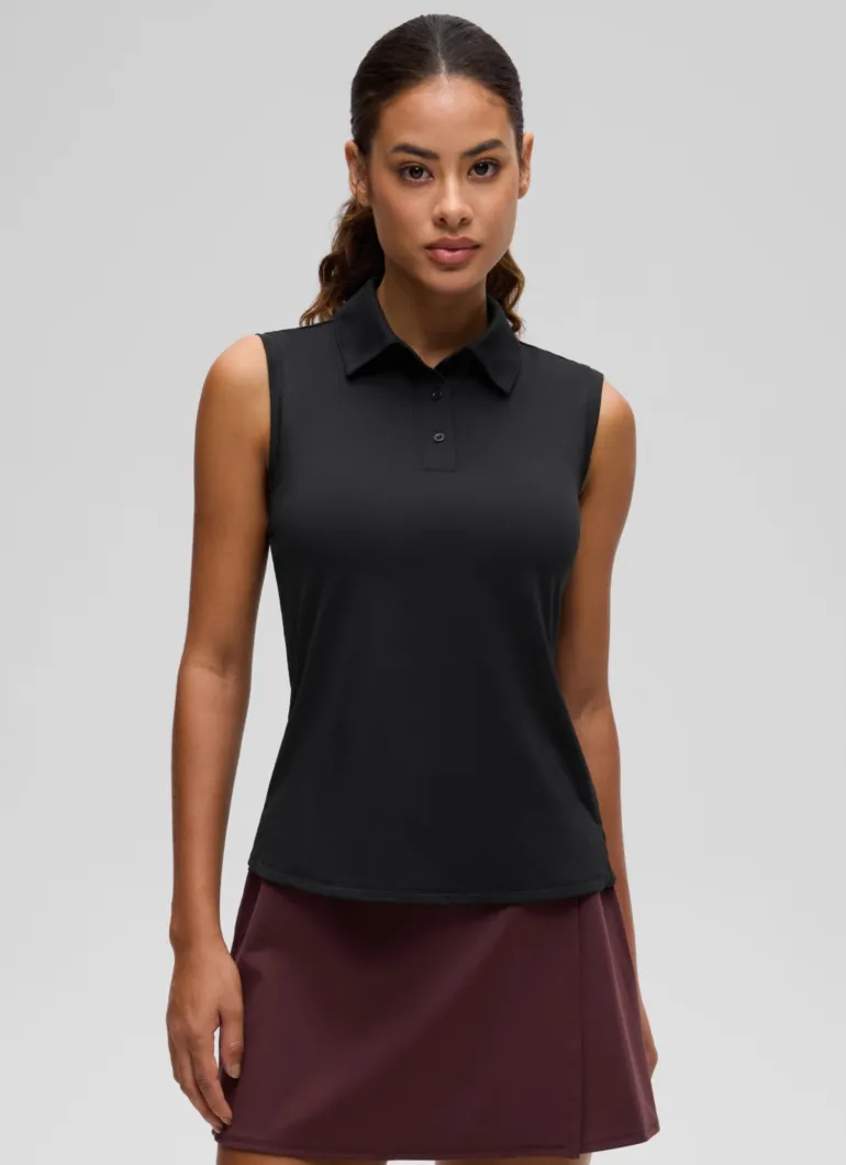 Hip Length Slim Fit Sleeveless Polo