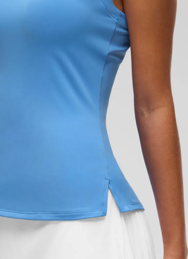 Hip Length Slim Fit Sleeveless Polo