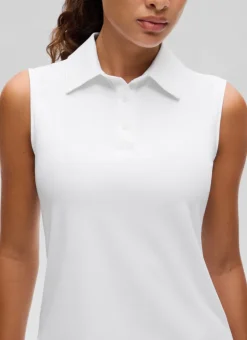 Hip Length Slim Fit Sleeveless Polo