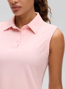 Hip Length Slim Fit Sleeveless Polo