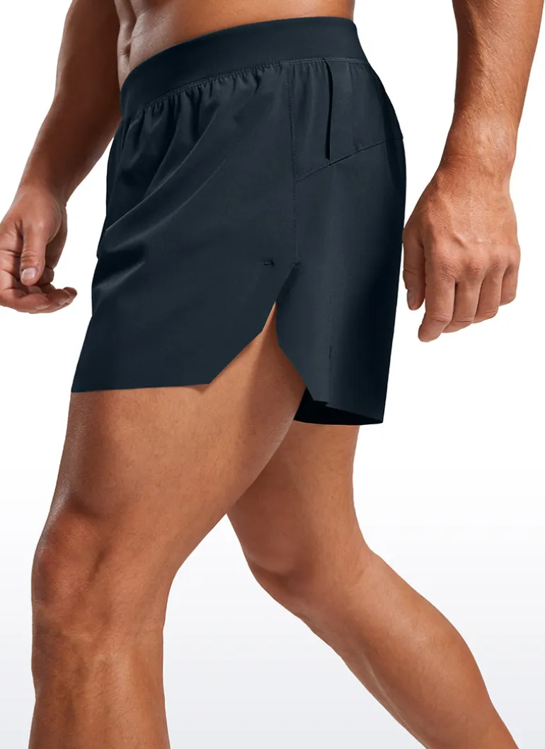 2 in 1 Side Split Dolphin Shorts 4'' with Pockets