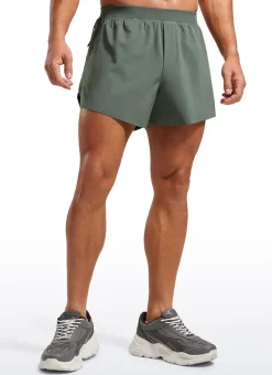 2 in 1 Side Split Dolphin Shorts 4'' with Pockets