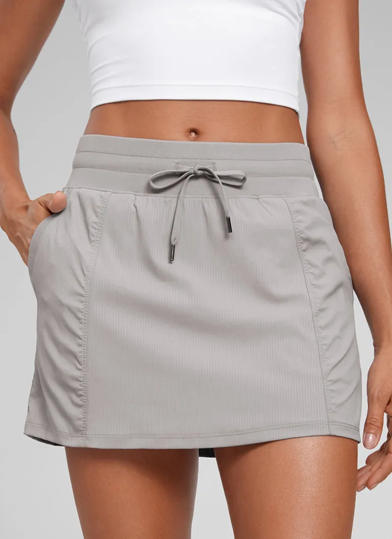 Lightweight High Rise Skirts Drawstring Skirt