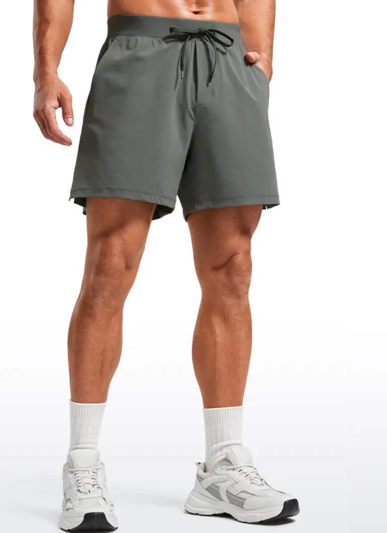 Lightweight Stretchy Athletic Workout Shorts with Zipper Pocket 5''