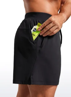 Lightweight Stretchy Athletic Workout Shorts with Zipper Pocket 5''