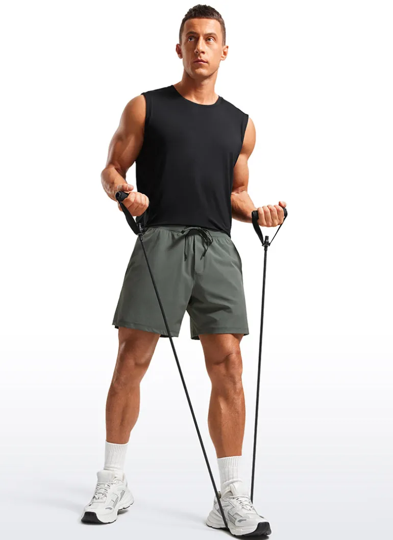 Lightweight Stretchy Athletic Workout Shorts with Zipper Pocket 5''