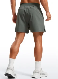 Lightweight Stretchy Athletic Workout Shorts with Zipper Pocket 5''