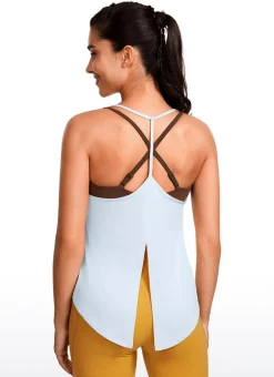 Lightweight Tie Back Halter V Neck Tank