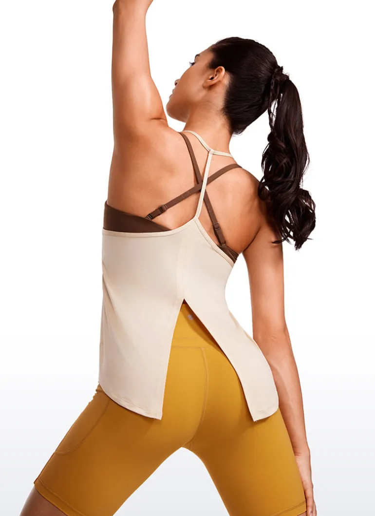 Lightweight Tie Back Halter V Neck Tank