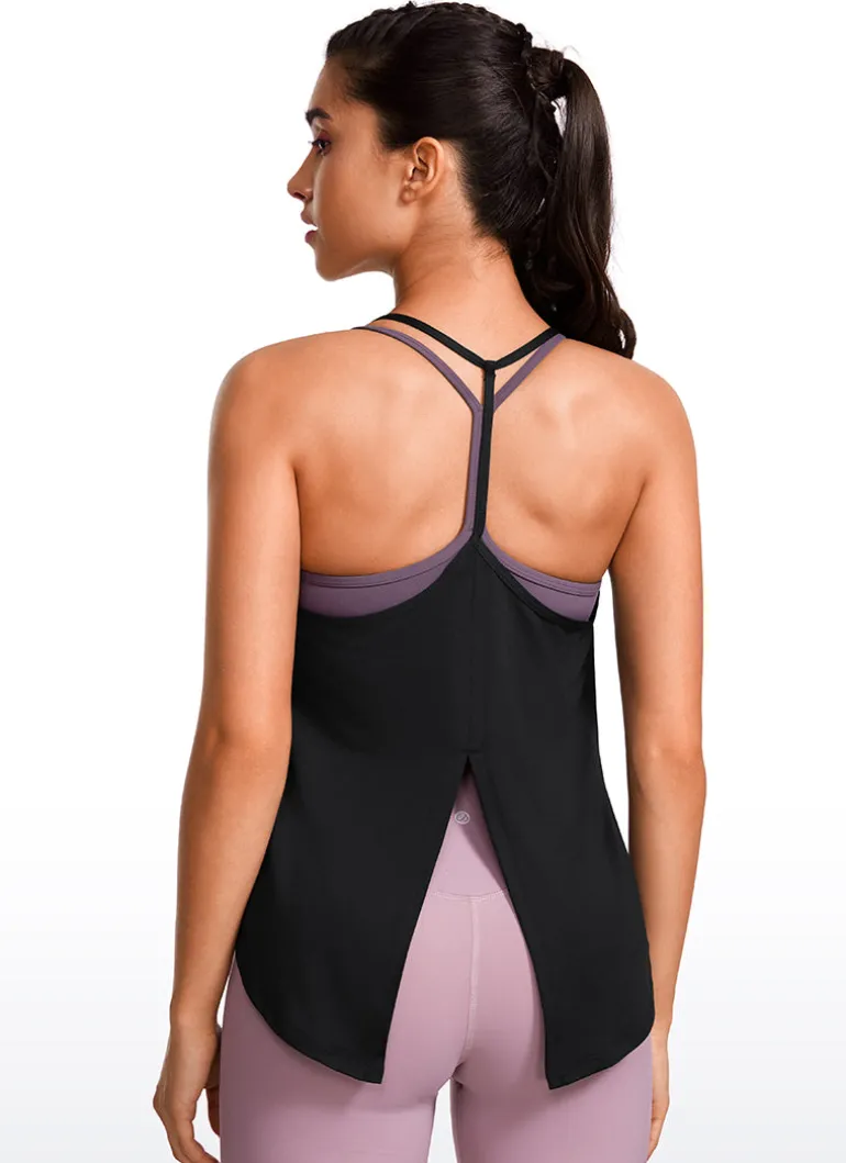 Lightweight Tie Back Halter V Neck Tank