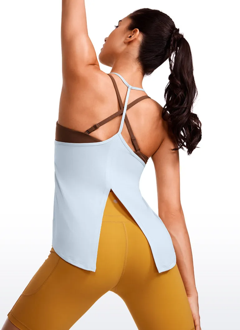 Lightweight Tie Back Halter V Neck Tank