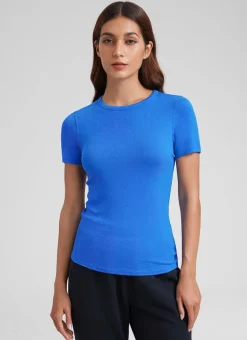 Modal Crew Neck Ribbed Short Sleeve