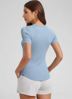 Modal Crew Neck Ribbed Short Sleeve