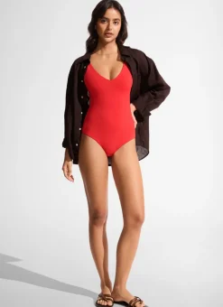 Nexfeel V Neck One Piece Swimsuit
