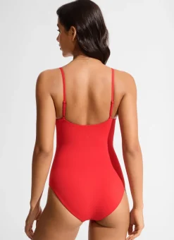 Nexfeel V Neck One Piece Swimsuit