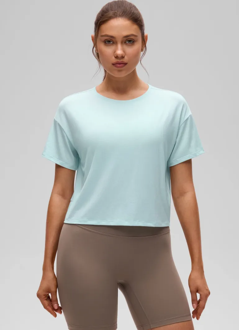 Open Back Cropped Short Sleeve
