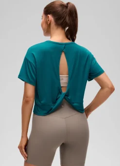 Open Back Cropped Short Sleeve