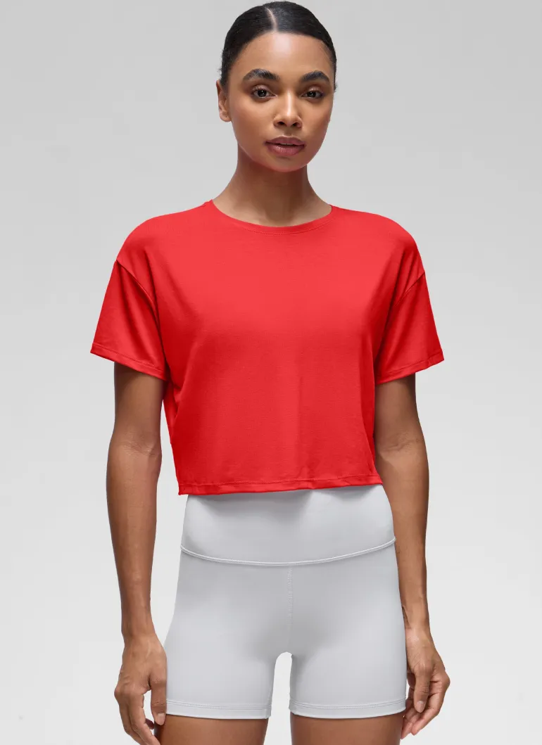 Open Back Cropped Short Sleeve