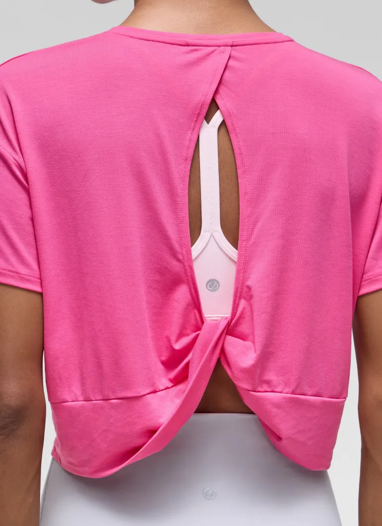 Open Back Cropped Short Sleeve