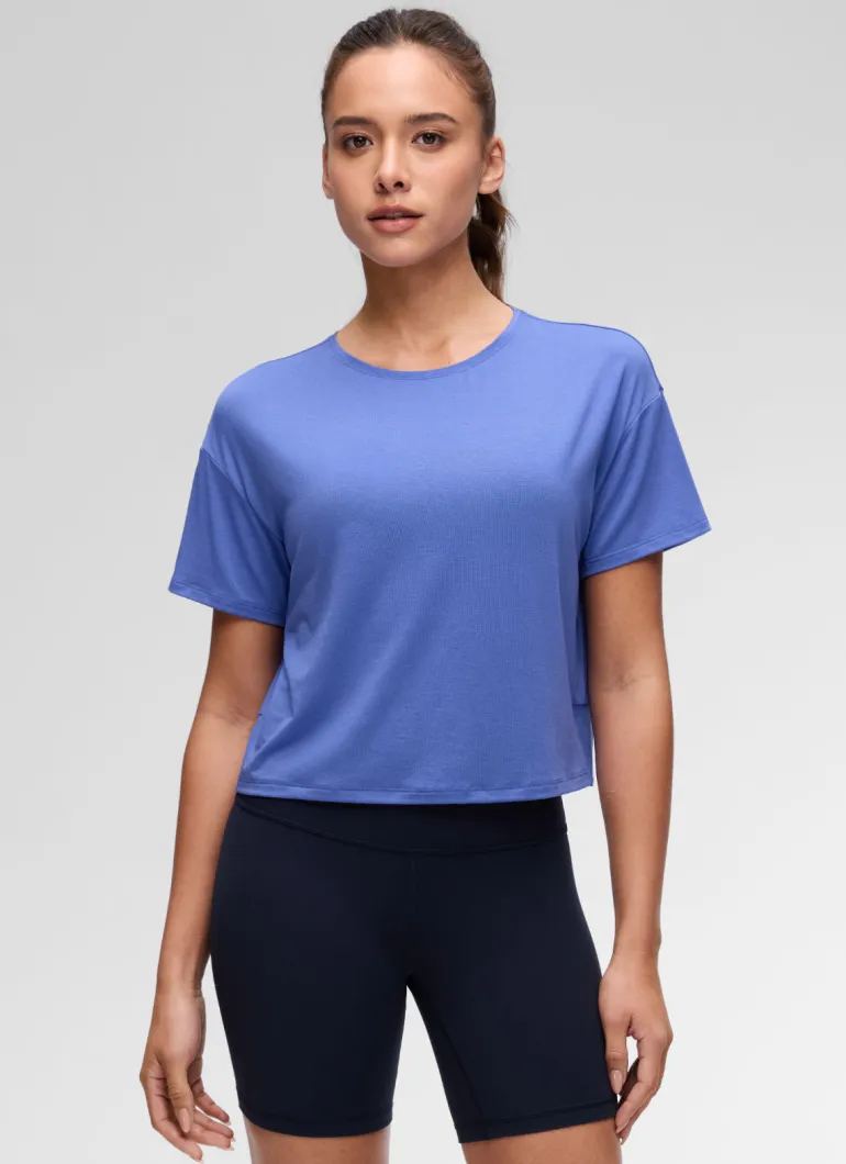 Open Back Cropped Short Sleeve