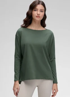 Pima Cotton Boat Neck Long Sleeve