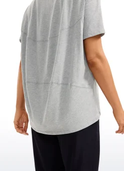 Pima Cotton Boat Neck Short Sleeve