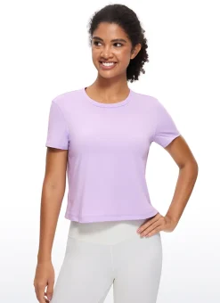 Pima Cotton Classic-Fit Cropped Short Sleeve