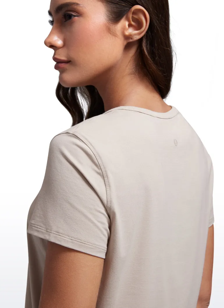 Pima Cotton Classic-Fit Cropped Short Sleeve