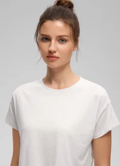 Pima Cotton Crew Neck Cropped Short Sleeve
