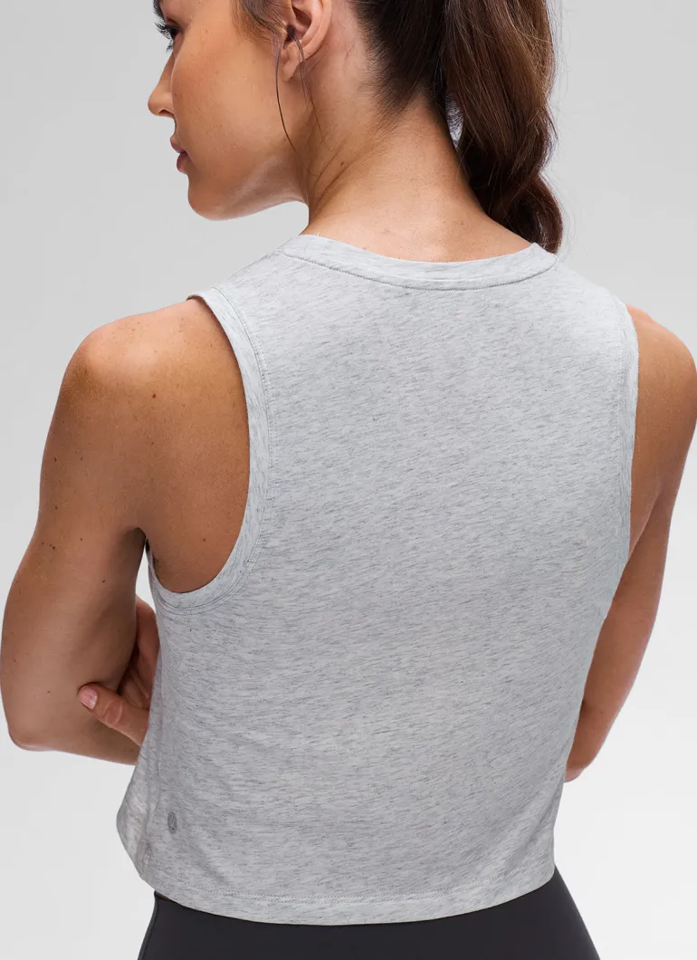 Pima Cotton Crewneck Crop Tank