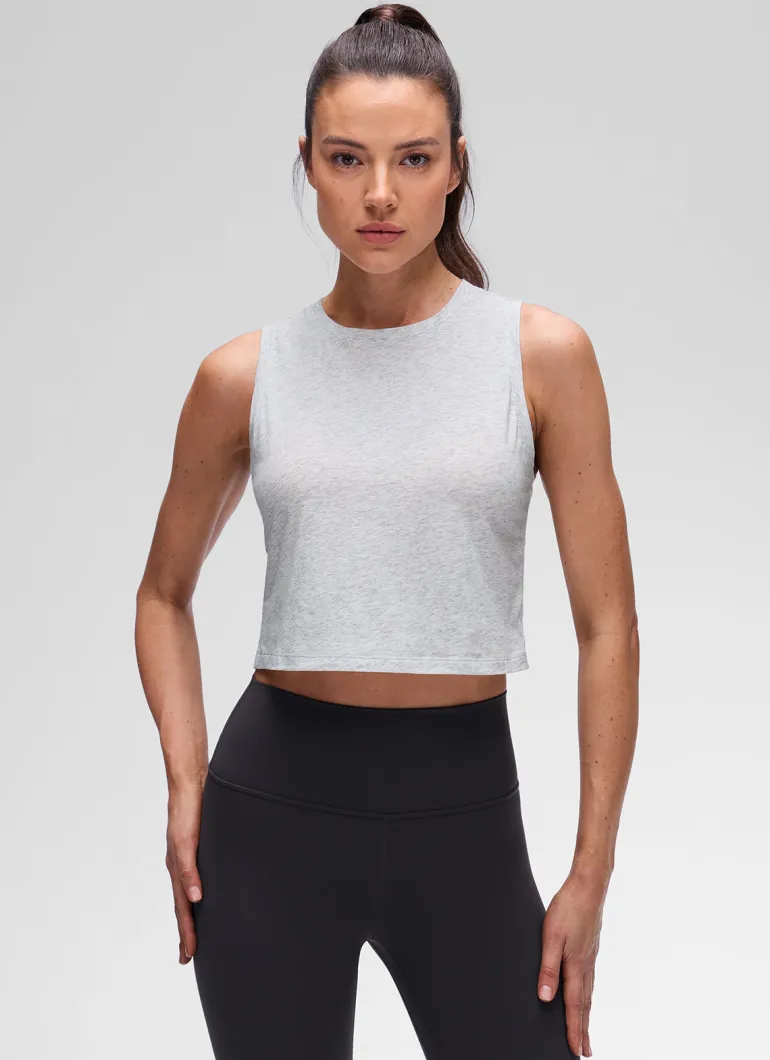 Pima Cotton Crewneck Crop Tank