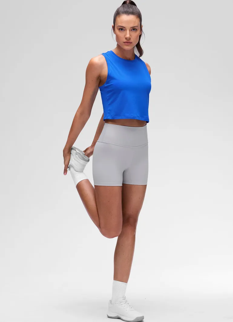 Pima Cotton Crewneck Crop Tank