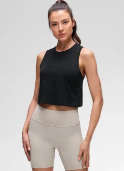 Pima Cotton Crewneck Crop Tank