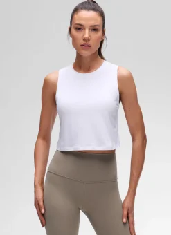 Pima Cotton Crewneck Crop Tank