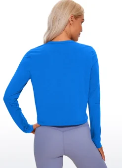 Pima Cotton Cropped Classic Fit Long Sleeve
