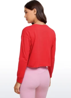 Pima Cotton Cropped Loose Fit Long Sleeve