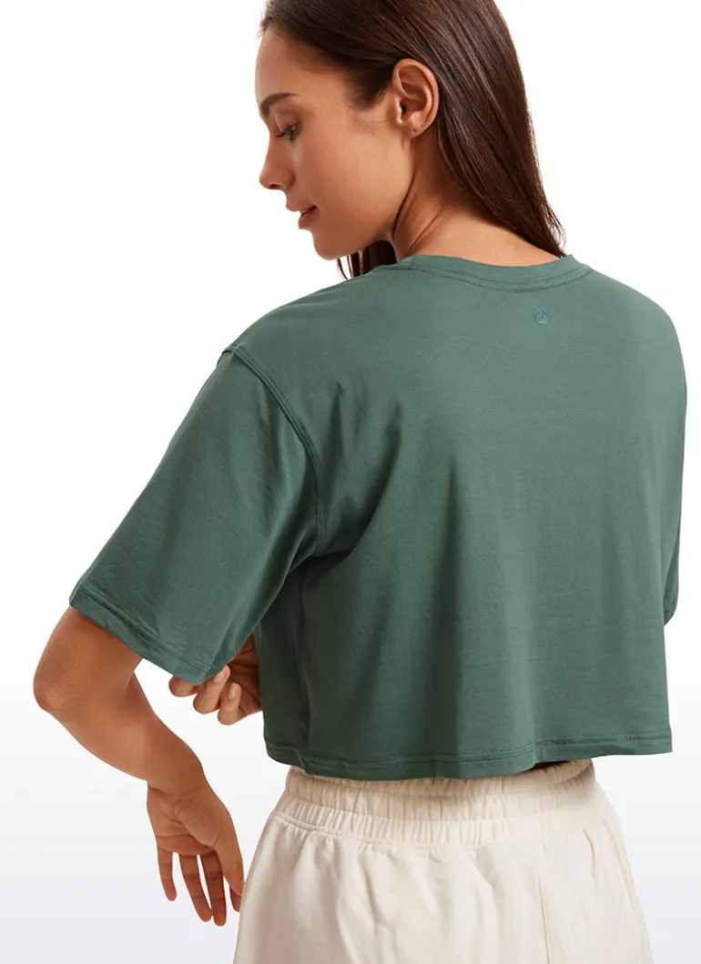 Pima Cotton Cropped Short Sleeve