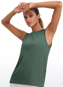 Pima Cotton Hip Length High Neck Tank