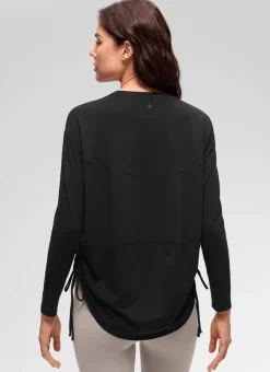 Pima Cotton Hip Length Ruched Long Sleeve