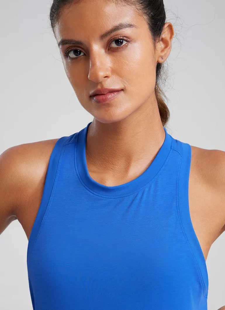 Pima Cotton Racerback High Neck Tank