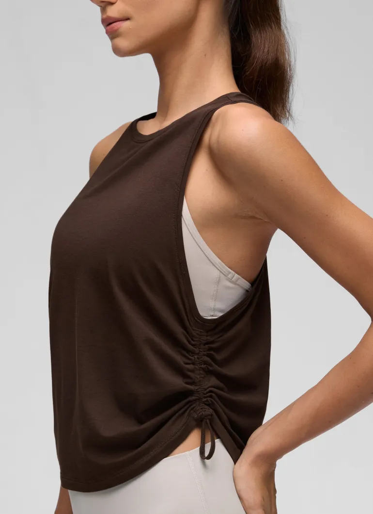 Pima Cotton Racerback Ruched Side Tank