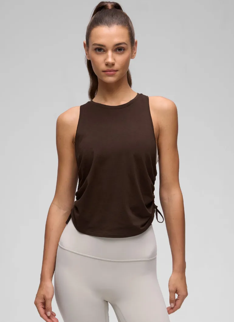 Pima Cotton Racerback Ruched Side Tank